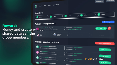 FIVEM Boosting Script | Advanced Crime System | Contracts | User Levels | UI & Leaderboard | Vehicle Tracking | Add-On | Optimized | Fivem Ready | High Quality, image 17