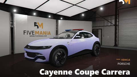 FIVEM Porsche Cayenne Coupe Carrera | Emergency Police SUV [Unbadged] Add-On | Working Lights | Custom Siren | Optimized | Fivem Ready | High Quality cover