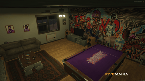 FIVEM Ballas Hideout | Custom Gang Hideout MLO | Interior & Exterior | Custom Props | Graffiti Art | Pool Table | Add-On | Optimized | Fivem Ready | High Quality — image 6