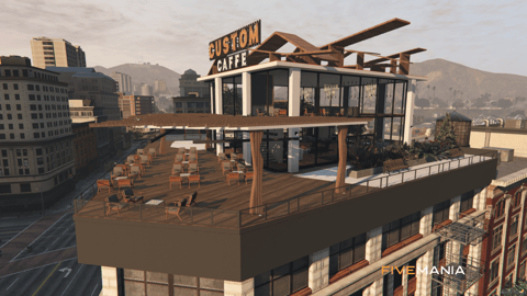 FIVEM Custom Cafe | Modern Cafe & Rooftop Lounge MLO | Interior & Exterior | Bar Area | Outdoor Seating | Add-On | Optimized | Fivem Ready | High Quality — image 4