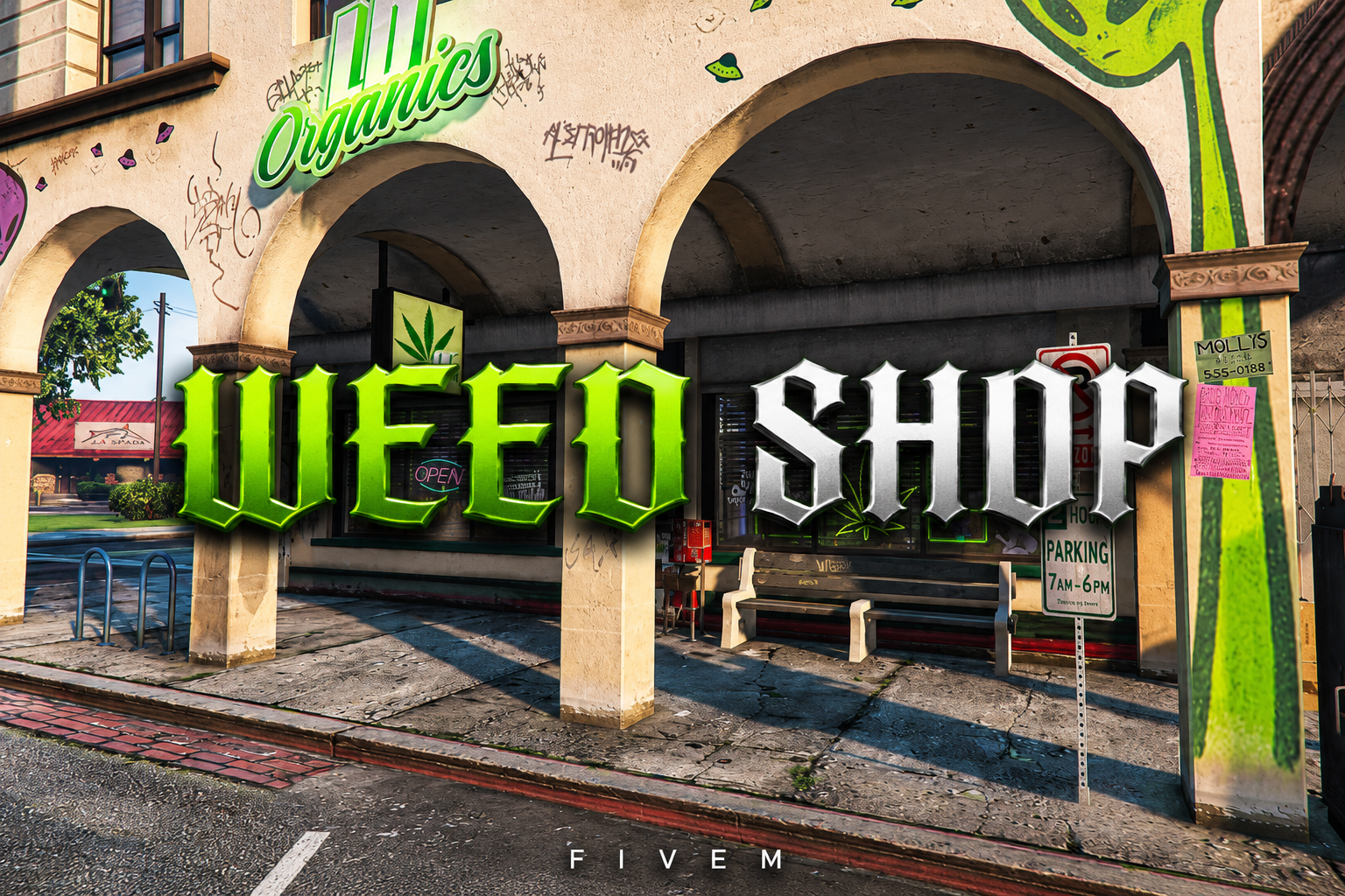 FIVEM Weed Shop | Modern Cannabis Dispensary MLO | Interior & Exterior | Custom Props & Neon Lighting | Add-On | Optimized | Fivem Ready | High Quality