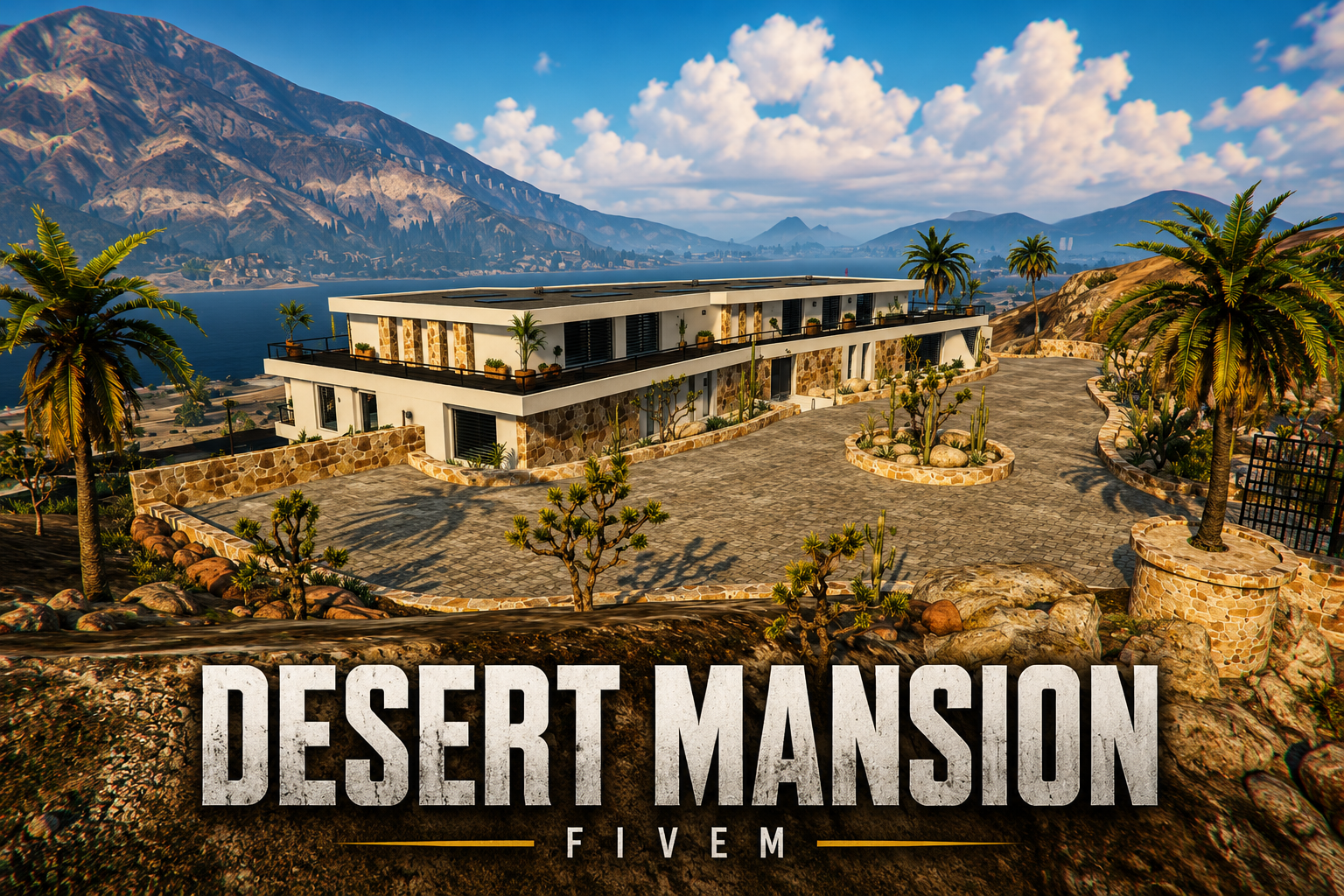 FIVEM Desert Mansion | Luxury Modern Estate | Interior & Exterior | Rooftop Patio | Outdoor Bar | Add-On | Optimized | Fivem Ready | High Quality