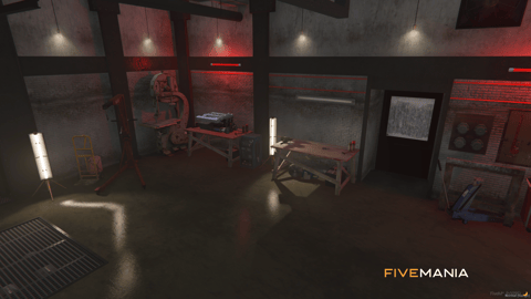 FIVEM Backstreet Garage | Detailed Mechanic Shop MLO | Interior & Exterior | Custom Props | Repair Bays | Office & Lounge | Add-On | Optimized | Fivem Ready | High Quality — image 6