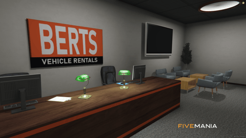 FIVEM Bert's Car Rental | Car Rental Business MLO | Interior & Exterior | Custom Props | Branding | Add-On | Optimized | Fivem Ready | High Quality — image 3