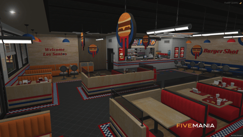 FIVEM Burgershot Restaurant | Iconic Fast Food Restaurant MLO | Interior & Exterior | Detailed Kitchen | Dining Area | Restrooms | Add-On | Optimized | Fivem Ready | High Quality — image 3