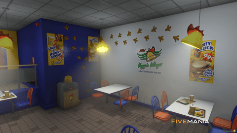 FIVEM Cluckin Bell Rockford Plaza | Fast Food Restaurant MLO | Interior & Exterior | Custom Props | Lore Friendly | Add-On | Optimized | Fivem Ready | High Quality — image 9