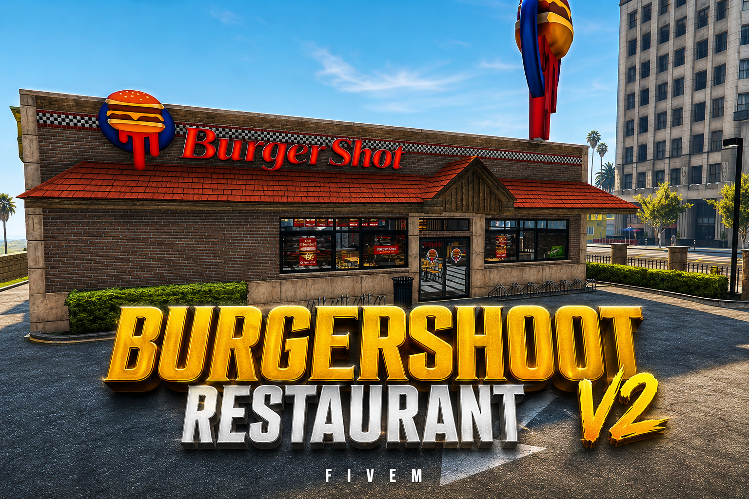 FIVEM Burgershoot Restaurant V2 | Detailed Fast Food MLO | Interior & Exterior | Add-On | Optimized | Fivem Ready | High Quality