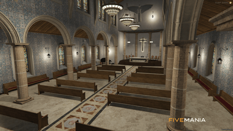 FIVEM Rockford Church | Grand Church MLO | Interior & Exterior | Stained Glass | Add-On | Optimized | Fivem Ready | High Quality — image 7