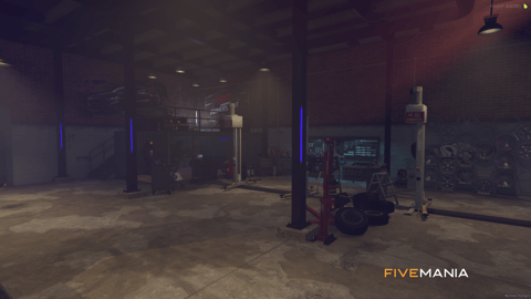 FIVEM Reds Tunndershop | Custom Mechanic Shop MLO | Interior & Exterior | Modern Design | Neon Lighting | Lounge & Arcade | Add-On | Optimized | Fivem Ready | High Quality — image 6