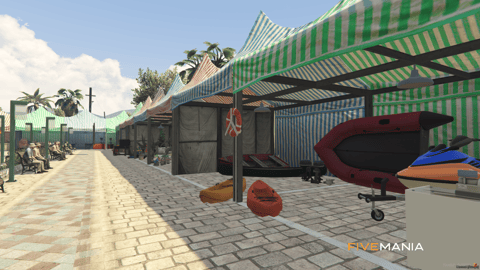 FIVEM Sandy Marketplace | Vibrant Outdoor Marketplace MLO | Multiple Stalls | Unique Props | Custom Map Edit | Add-On | Optimized | Fivem Ready | High Quality — image 6