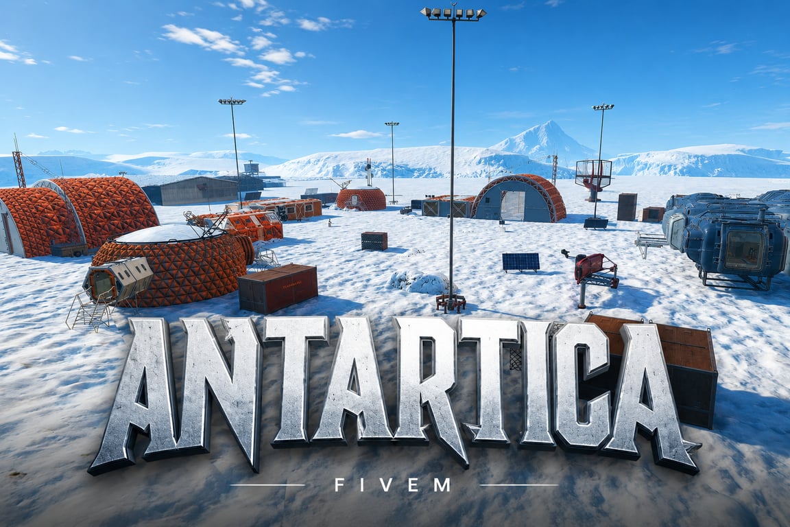 FIVEM Antartica | Arctic Research Base MLO | Custom Environment | Helipad | Structures & Props | Ship Included | Add-On | Optimized | Fivem Ready | High Quality
