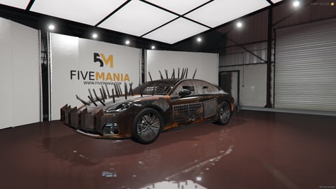 FIVEM Beast | Armored Sports Sedan [Unbadged] Add-On | Spikes & Armor | Rusty Texture | Custom Model | Optimized | Fivem Ready | High Quality, image 3