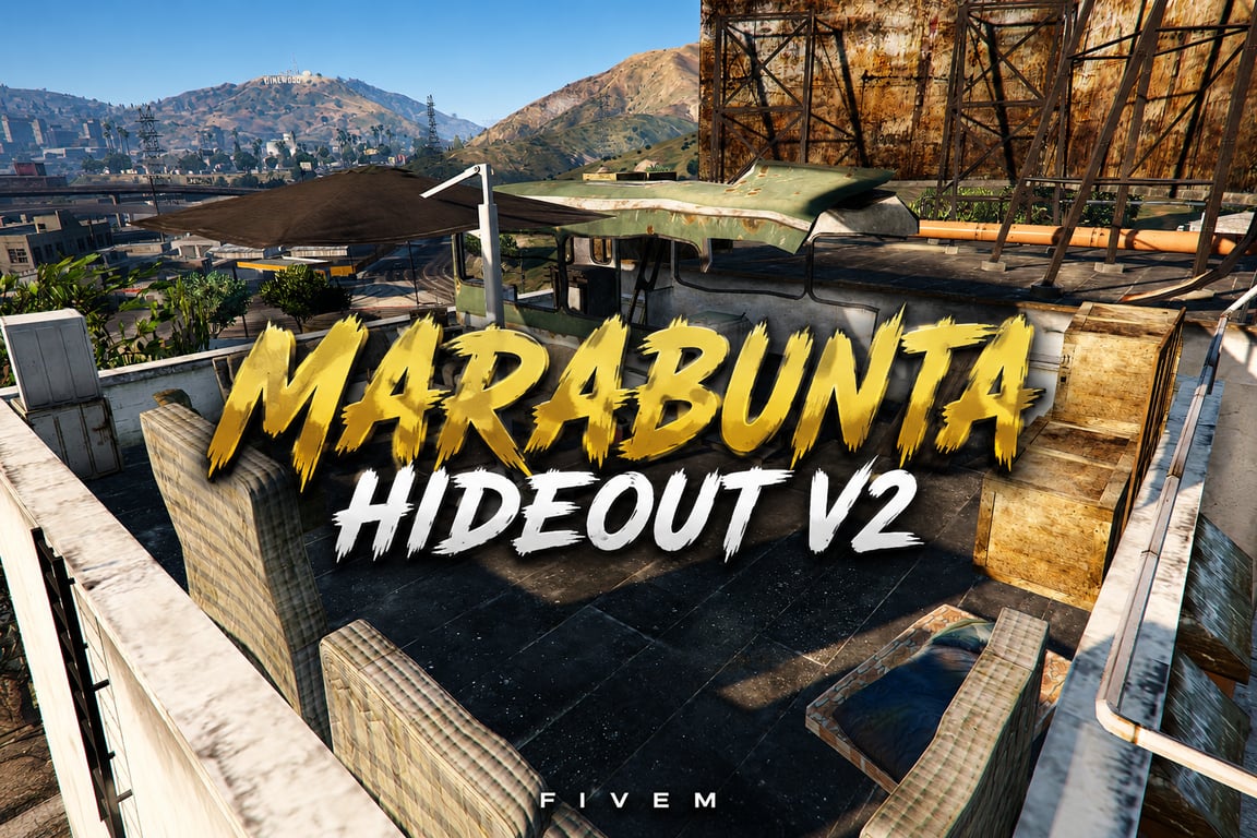 FIVEM Marabunta Hideout V2 | Detailed Gang Hideout MLO | Interior & Exterior | Bar & Office | Rooftop Access | Add-On | Optimized | Fivem Ready | High Quality