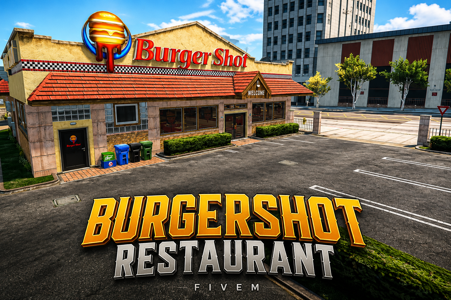 FIVEM Burgershot Restaurant | Iconic Fast Food Restaurant MLO | Interior & Exterior | Detailed Kitchen | Dining Area | Restrooms | Add-On | Optimized | Fivem Ready | High Quality