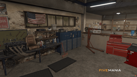 FIVEM Larry's Mechanic | Desert Mechanic Shop MLO | Interior & Exterior | Waiting Area | Office Space | Garage Bays | Add-On | Optimized | Fivem Ready | High Quality — image 9