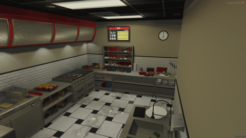 FIVEM Hornys Restaurant | Fast Food Dining MLO | Interior & Exterior | Full Kitchen | Dining Area | Office Space | Drive-Thru | Add-On | Optimized | Fivem Ready | High Quality — image 9