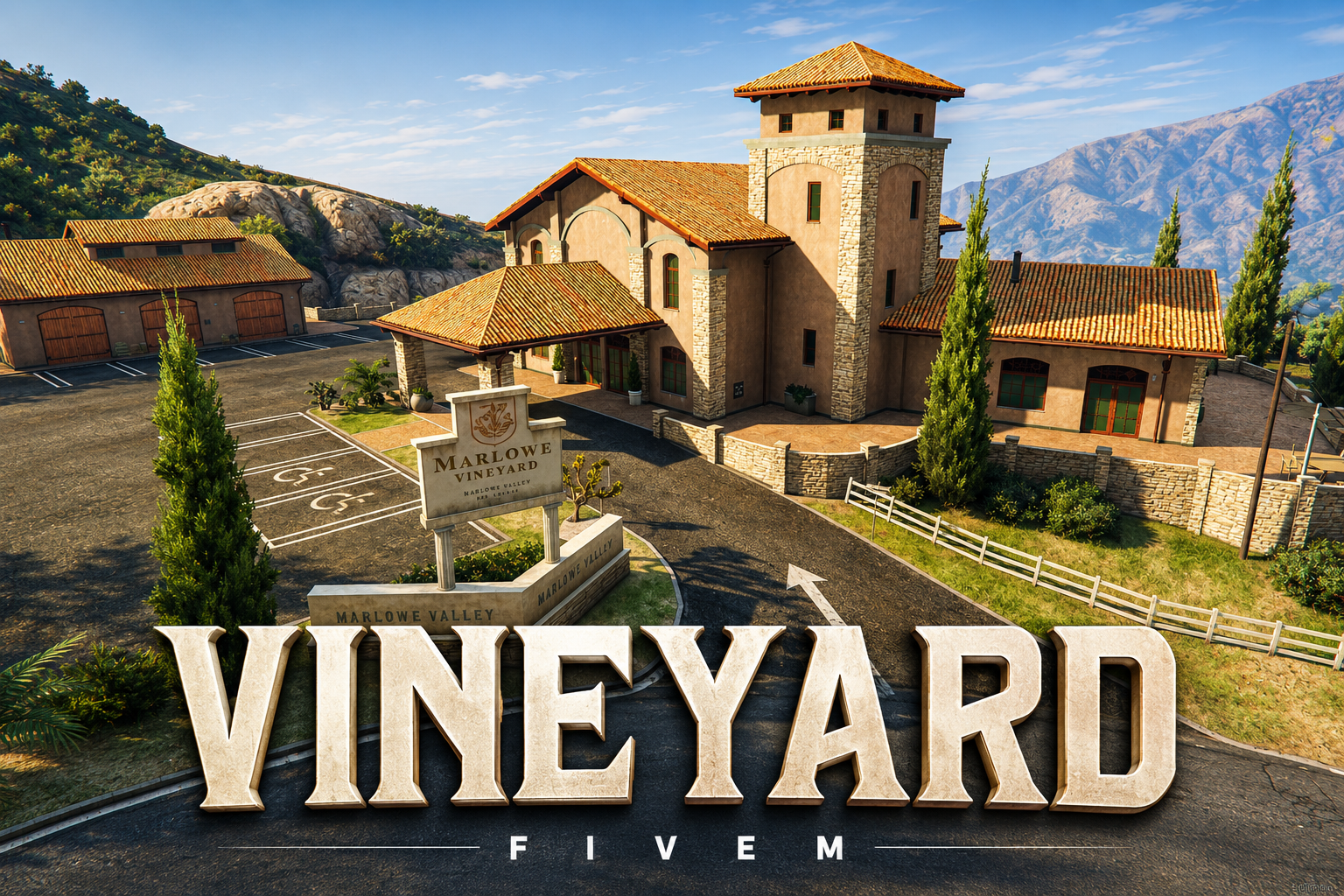 FIVEM Vineyard | Expansive Winery MLO | Interior & Exterior | Production Facilities | Outdoor Patio | Add-On | Optimized | Fivem Ready | High Quality
