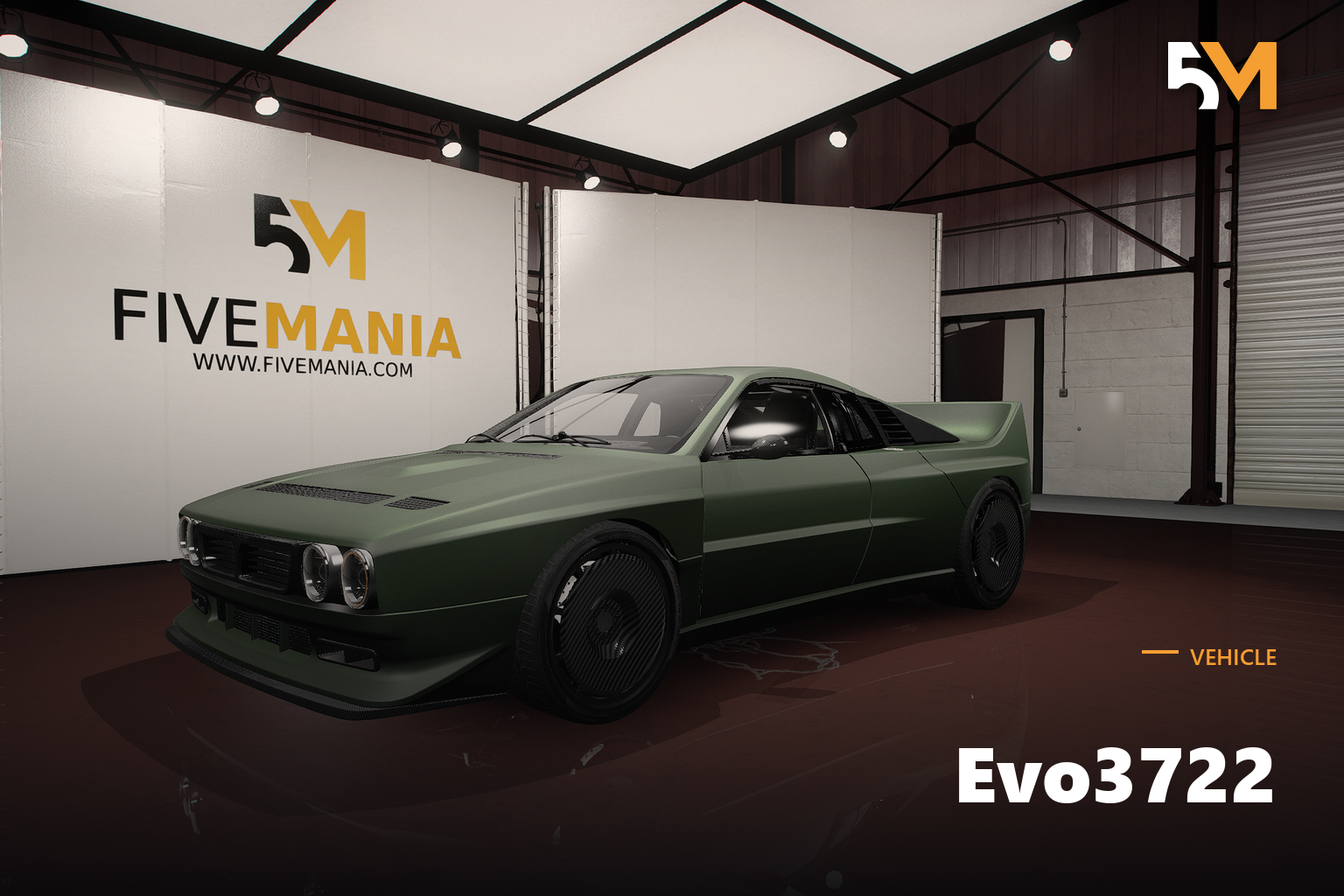 FIVEM Evo3722 | Realistic Sports Car [Unbadged] Add-On | Carbon Fiber Accents | Optimized | Fivem Ready | High Quality