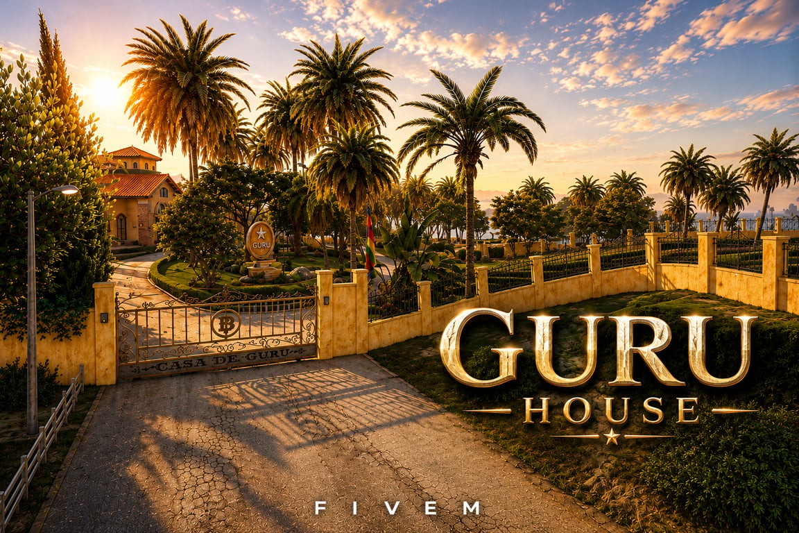 FIVEM Guru House | Luxury Estate MLO | Interior & Exterior | Bar & Dining Area | Custom Grounds | Add-On | Optimized | Fivem Ready | High Quality