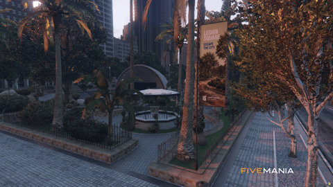 FIVEM Legion Square V4 | Revitalized Public Space MLO | Amphitheater | Seating Areas | Food Stalls | Water Features | Add-On | Optimized | Fivem Ready | High Quality — image 5