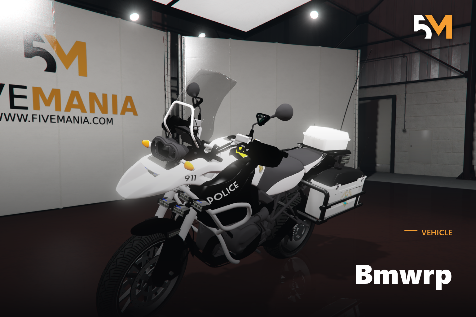 FIVEM Bmwrp | Lore-Friendly Police Motorcycle [Unbadged] Add-On | Working Lights | Saddlebags | Police Livery | Optimized | Fivem Ready | High Quality