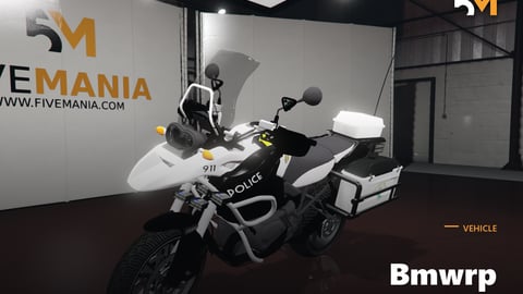 FIVEM Bmwrp | Lore-Friendly Police Motorcycle [Unbadged] Add-On | Working Lights | Saddlebags | Police Livery | Optimized | Fivem Ready | High Quality cover