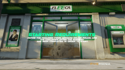 FIVEM Fleeca Heist v2 | Dynamic Bank Robbery Script | Configurable Cooldowns | Police Requirements | Looting Rewards | All Fleeca Banks | Add-On | Optimized | Fivem Ready | High Quality, image 5