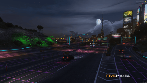 FIVEM Roads Cyberpunk Style | Futuristic Map Enhancement | Custom Textures | Neon Lighting | Environment Overhaul | Add-On | Optimized | Fivem Ready | High Quality — image 2
