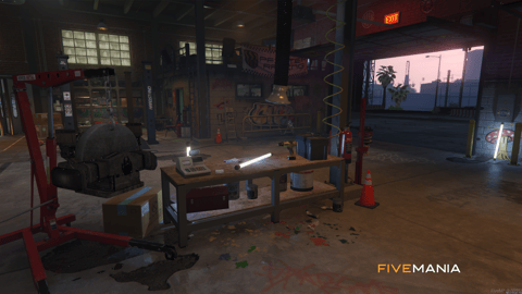 FIVEM Tuner Shop | Custom Mechanic Shop MLO | Interior & Exterior | Bar & Basketball Court | Car Lifts | Add-On | Optimized | Fivem Ready | High Quality — image 8
