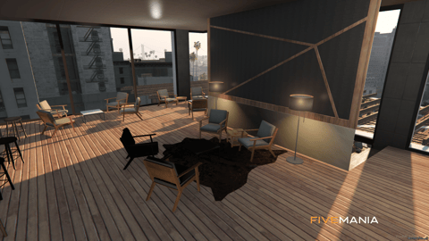 FIVEM Custom Cafe | Modern Cafe & Rooftop Lounge MLO | Interior & Exterior | Bar Area | Outdoor Seating | Add-On | Optimized | Fivem Ready | High Quality — image 14
