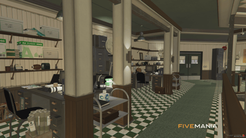FIVEM Sandy Sheriff | Detailed Law Enforcement MLO | Interior & Exterior | Jail Cells | Office Spaces | Garage | Add-On | Optimized | Fivem Ready | High Quality — image 13