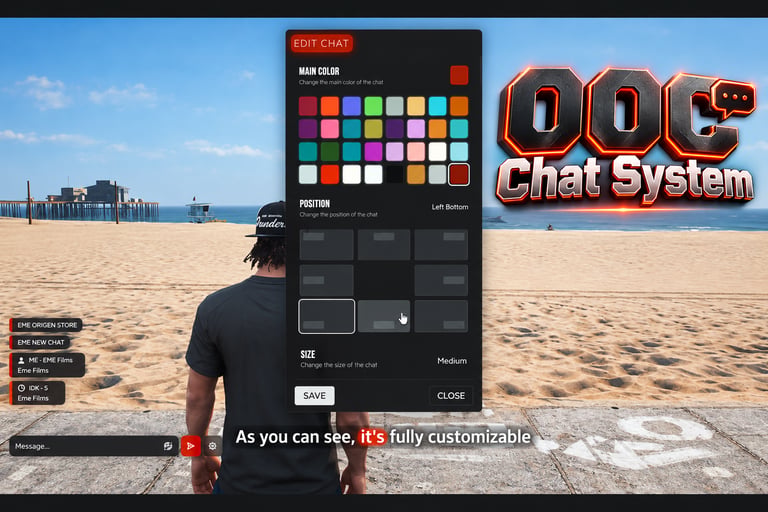 FIVEM OOC Chat System, Customizable UI Chat Script