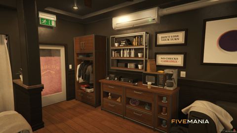 FIVEM Barber Shop Reworked | Modern Barber Shop Interior | Waiting Area & Styling Stations | Custom Props | Add-On | Optimized | Fivem Ready | High Quality — image 6