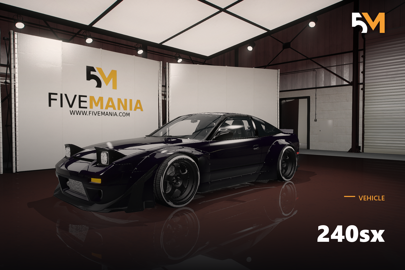 FIVEM 240sx | Realistic Sports Car [Unbadged] Add-On | Custom Body Kit | Wide Fenders | Custom Wheels | Pop-Up Headlights | Add-On | Optimized | Fivem Ready | High Quality