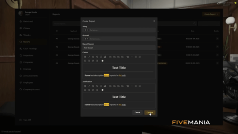 FIVEM Doj Job & Mdt System | Comprehensive Justice System | Job Management | MDT Interface | Locker & Wardrobe Systems | Reports | Add-On | Optimized | Fivem Ready | High Quality, image 21