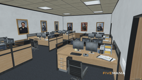 FIVEM Eclipse Police Department | Modern Police Station MLO | Interior & Exterior | Offices | Jail Cells | Briefing Room | Add-On | Optimized | Fivem Ready | High Quality — image 13
