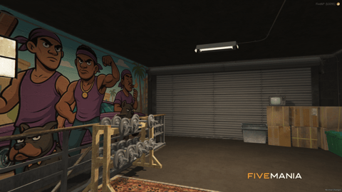 FIVEM Ballas Stash | Gang Hideout MLO | Gym & Bar | Storage Area | Lore-Friendly Mural | Add-On | Optimized | Fivem Ready | High Quality — image 5