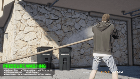 FIVEM Pressure Washing Job Script | Realistic Job Script | Dynamic Cleaning | Multiplayer Sync | Reputation System | Add-On | Optimized | Fivem Ready | High Quality, image 4