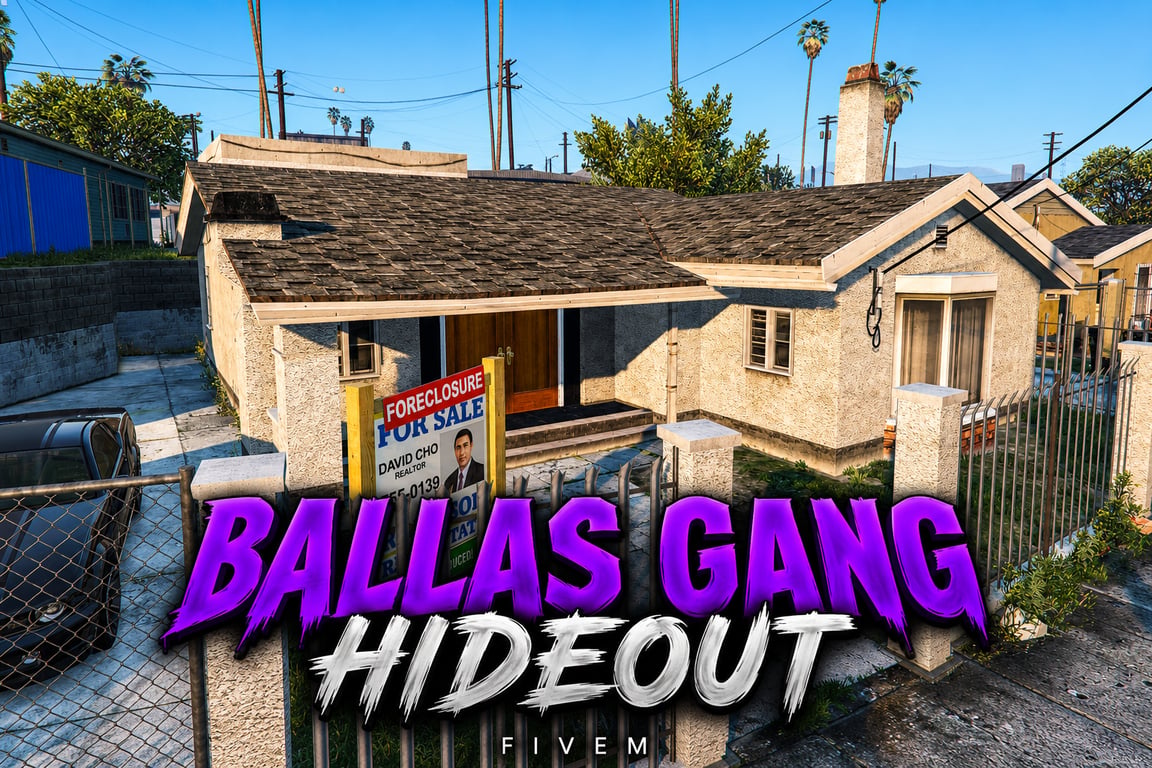FIVEM Ballas Gang Hideout | Custom Gang Hideout MLO | Interior & Exterior | Custom Props | Add-On | Optimized | Fivem Ready | High Quality