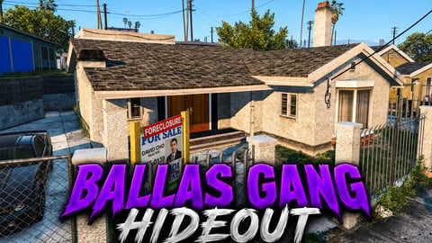 FIVEM Ballas Gang Hideout | Custom Gang Hideout MLO | Interior & Exterior | Custom Props | Add-On | Optimized | Fivem Ready | High Quality cover