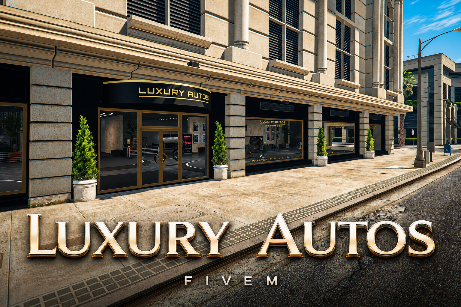 FIVEM Luxury Autos | Premium Car Dealership MLO | Showroom & Offices | Working Garage | Interior & Exterior | Add-On | Optimized | Fivem Ready | High Quality