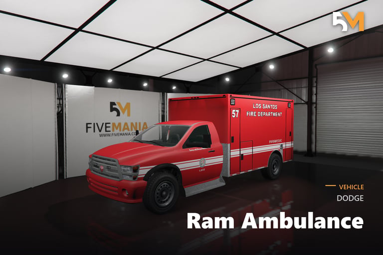 FIVEM Dodge Ram Ambulance, Lore Friendly Emergency Ambulance