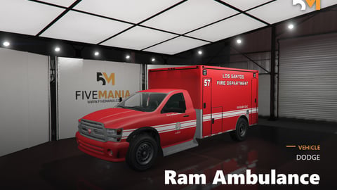 FIVEM Dodge Ram Ambulance | Lore Friendly Emergency Ambulance | Working Lights | Custom Livery | Add-On | Optimized | Fivem Ready | High Quality cover