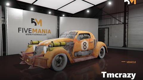 FIVEM Tmcrazy | Custom Post-Apocalyptic Hot Rod Add-On | Custom Parts | Rusty Textures | Working Lights | Optimized | Fivem Ready | High Quality cover