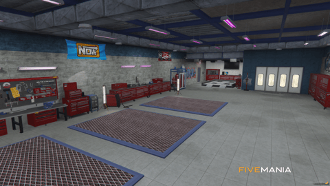 FIVEM Los Santos Customs Mechanic Airport Section | Expanded Mechanic Shop MLO | Interior & Exterior | Lounge Area | Underground Parking | Add-On | Optimized | Fivem Ready | High Quality — image 9