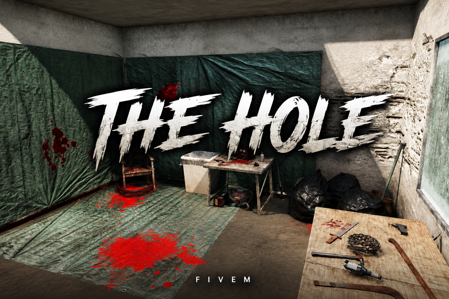 FIVEM The Hole | Underground Crime MLO | Multiple Rooms | Gritty Atmosphere | Custom Props | Add-On | Optimized | Fivem Ready | High Quality