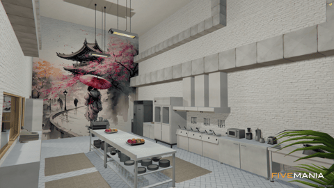 FIVEM Sushi Lounge | Modern Sushi Restaurant MLO | Interior & Exterior | Full Kitchen | Office Space | Add-On | Optimized | Fivem Ready | High Quality — image 7