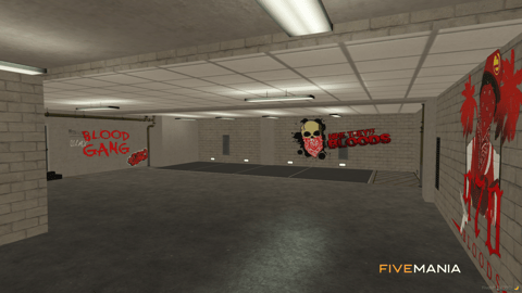 FIVEM Bloods Hood | Custom Gang Territory MLO | Interior & Exterior | Custom Graffiti | Underground Garage | Add-On | Optimized | Fivem Ready | High Quality — image 7