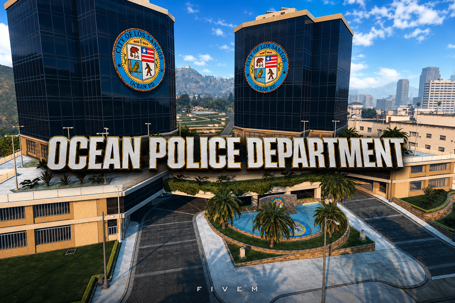 FIVEM Ocean Police Department | Detailed Police Station MLO | Interior & Exterior | Multiple Rooms | Custom Props | Add-On | Optimized | Fivem Ready | High Quality
