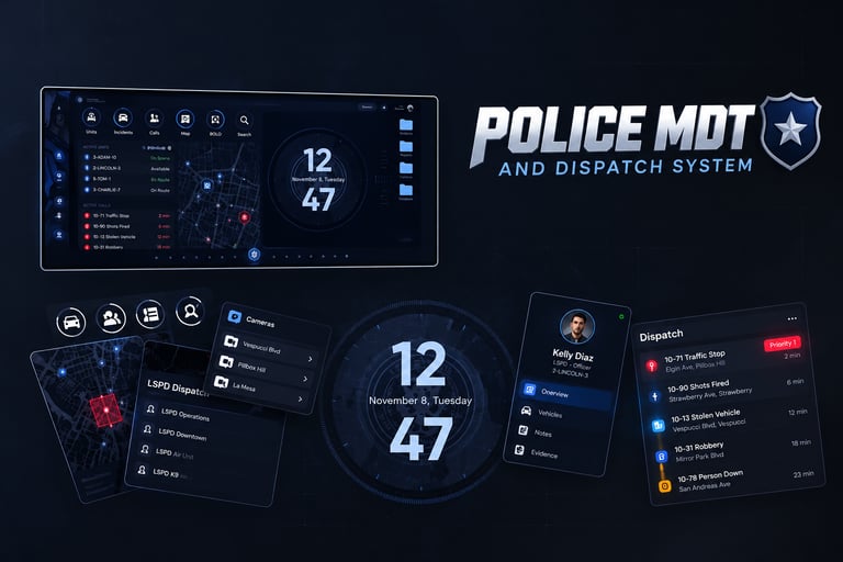 FIVEM Police MDT and Dispatch System, Comprehensive Law Enforcem…